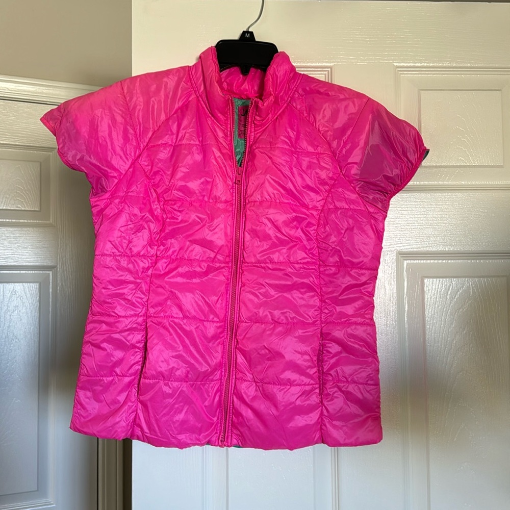 Jenni Womens Pink & Green Gilet - Picture 1 of 11